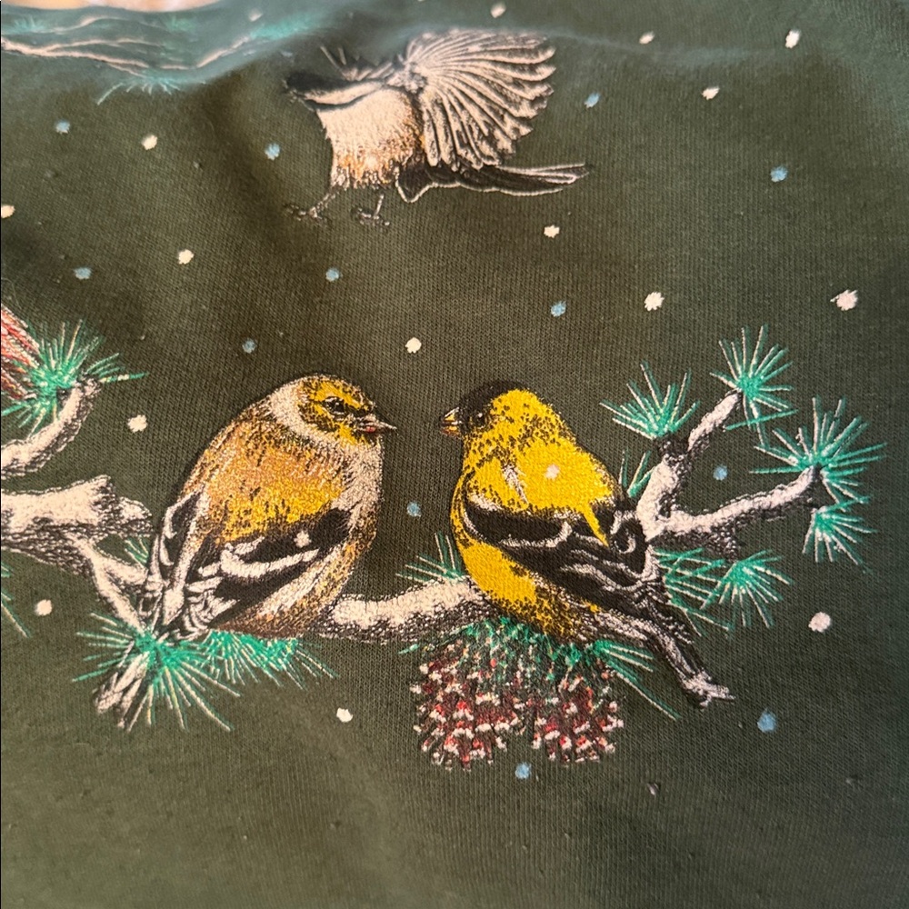90’s Snowy Birds Vintage Granny Crewneck Sweater - Picture 4 of 11
